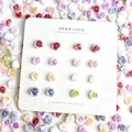Charmantes roses 3D en résine pour nail art DIY en couleurs pastel sur une carte - 6mm / Mixte