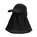 Outdoor sun hat with 360-degree face mask and neck protection in breathable black fabric - Black (9269)