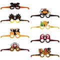 Set of 8 colorful Halloween party paper glasses with ghost and pumpkin designs. - 8 Pieces / Halloween Paper Glasses