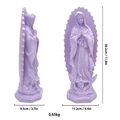 Estatua religiosa de la Virgen María en resina púrpura, altura 30,2 cm para decorar - Estatua de la Virgen María Púrpura