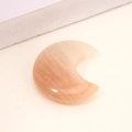 Moon-shaped peach agate natural stone pendant with smooth surface and unique texture - Pink Aventurine