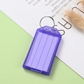 Étiquette de clé violette translucide avec insert en papier blanc et anneau en métal - Violet