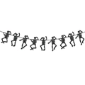 Glitzerndes schwarzes Skelett-Banner für die Halloween-Party-Wanddekoration - Skelett Banner / Schwarzer Glitzer