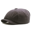 Coppola uomo grigio scuro con texture a righe verticali e stile vintage retrò - L (58-60cm) / Grigio