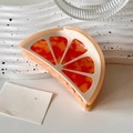 Grapefruit acetate claw clip with red marble texture and durable teeth for women - Light Orange Slice - 9.7cm