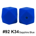 Perline ottagonali in silicone blu zaffiro 17mm per gioielli da dentizione fai da te - 92# Blu Zaffiro