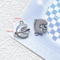 Detailed macro view of silver moon planet pendant with dimensions 14mm by 16mm - 23# Silver Milk White Planet