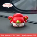 Cute Fortune God capybara figurine for car dashboard 41x30x35mm red resin ornament - Welcoming Fortune God (3154)