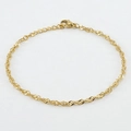 18K gold plated stainless steel water wave chain necklace with secure lobster clasp - 2.0mm, 8+3cm / Gold