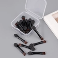Dual-ended eyeshadow sponge and brush set with black handle in a clear plastic storage case - 10 Brushes Set (Boxed)