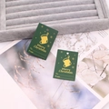 Detailed view of dark green Christmas gift tags with festive stockings and writing area - Green No.3 (Christmas Sock)