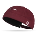 Bonnet docker unisexe bordeaux en coton avec broderie blanche et boucle en métal - Réglable / Bordeaux