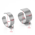 Anello aperto in acciaio inossidabile argento lucido, larghezza 10mm e altezza 18mm - Diametro Interno 18 mm, Larghezza 6 mm, Colore Acciaio