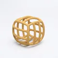 Ginger yellow food-grade silicone teething ball with hollow mesh design for babies - Yellow
