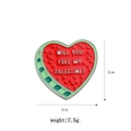 Watermelon heart enamel pin with 3x3cm dimensions and political slogan on white background - Style 3