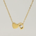Golden 18K stainless steel necklace featuring a heart charm and letter D pendant - Letter D(D) / Gold