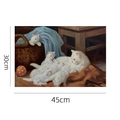PVC placemat with Van Gogh oil painting cat print, waterproof 30x45cm table mat - 45x30cm / Pets Style 4 (Cat and Kittens)
