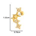 Golden star zircon cartilage stud with screw ball back, measuring 1.52cm by 0.78cm - Star Connector Style (024-8# Gold)