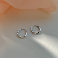 Orecchini a cerchio Mobius minimalisti in argento sterling S925 lucido da donna - Argento