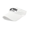 Dettaglio del ricamo 3D Key West 1828 su una visiera parasole in cotone bianco - M (56-58cm) / Bianco