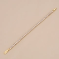 Vue détaillée du bracelet tennis doré avec pierres en zircone carrées claires - Or Avec Zircone Blanche Carrée