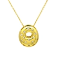 Macro shot of bubble letter pendant with sparkling zircons and fine gold chain - Letter O / Gold