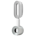 White and grey air cushion hair brush attachment made of durable plastic and nylon - Elegant White Set with Rack / Elegant White