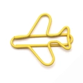 Creative airplane shaped paperclip in bright yellow finish for office stationery - Yellow