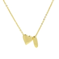 Minimalist 18k gold heart and oval pendant necklace with a polished balloon bubble finish - Necklace - Letter I