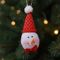 Simpatico pupazzo di neve per albero di Natale con cappello rosso a pois e fiocchetto - Stile C Pupazzo di Neve Cappello a Pois Rosso