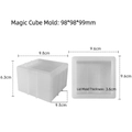 Translucent silicone cube mold with lid for resin storage box DIY crafts 9.8cm - Cube Storage Box Mold with Lid J-277