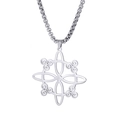 Pendentif spirale Viking Triskelion poli avec chaîne box géométrique en acier inoxydable - Acier