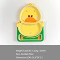 Cute yellow duck divided toddler plate in durable material for balanced baby meals - Yellow Duck Divided Plate