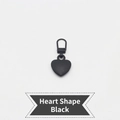 Matte black heart-shaped detachable replacement zipper puller made of alloy - Heart Shape - Black