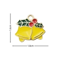 Christmas DIY alloy bell pendant with yellow double bells and green holly leaves - 2833 Yellow Bell Holly