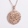 Luxurious rose gold stainless steel necklace with intricate hollow flower pendant design - Rose Gold (With 450*1.5 Chain)