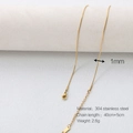18K gold plated 1mm snake chain necklace in 304 stainless steel on display stand - Gold Round Snake Chain
