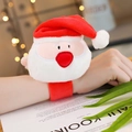 Plush Santa Claus slap bracelet for kids, festive red and white holiday wristband toy - Santa Claus / 35cm Length