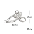 Grande molletta per capelli a farfalla in metallo argento da 10,8 cm con design cavo - Argento O1508