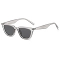 Occhiali da sole retrò cat-eye con montatura grigio trasparente e lenti grigio scuro - Grigio fumo