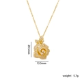 Collana con pendente a rosa dorata con zirconi cubici e dimensioni del prodotto - Rosa / Oro