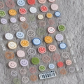 5D ultra-thin colorful macaron smiley face nail stickers with cute text for nail art - Macaron Happy Face - Flat (TS-499)