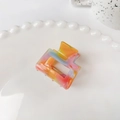 Colorful marble pattern acetic acid square hair claw clip in vibrant watercolor finish - Multicolor