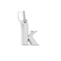 Polished silver metal pendant in lowercase letter k shape for necklaces - Lowercase k - Steel Color