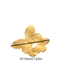 Elegant 18k gold plated stainless steel open ring with two butterfly motifs for women - Double Butterfly Combination Design