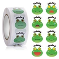 Green frog cartoon thank you stickers for coffee cups and food bakery packaging labels - Style 10-Cartoon Frogs