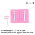 Pink silicone road sign mold for DIY fondant and chocolate cake decoration crafts - 1# Road Sign / Pink