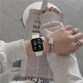 Close-up of a white digital watch with a silver fitness charm bracelet on wrist - Watch Only / White (GD2512-130-03)