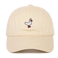Cappellino da baseball beige classico con ricamo cigno bianco per il tempo libero - Regolabile / Beige