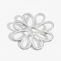 Silver flower brooch with hollow eight-petal daisy design in stainless steel finish - 316 Stainless Steel / Silver Hollow 8-Petal Flower (PX006) / Silver